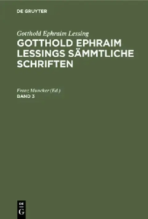 Cover of Gotthold Ephraim Lessing