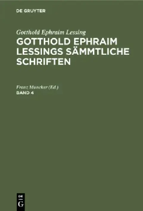 Cover of Gotthold Ephraim Lessing