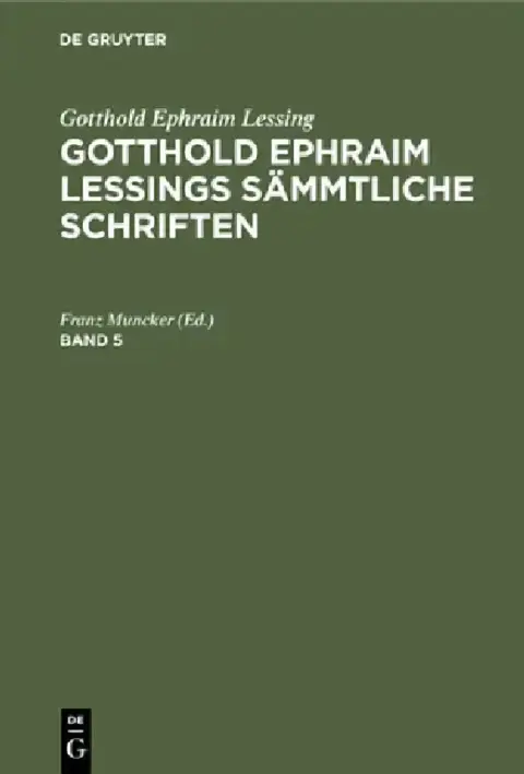 Cover of Gotthold Ephraim Lessing