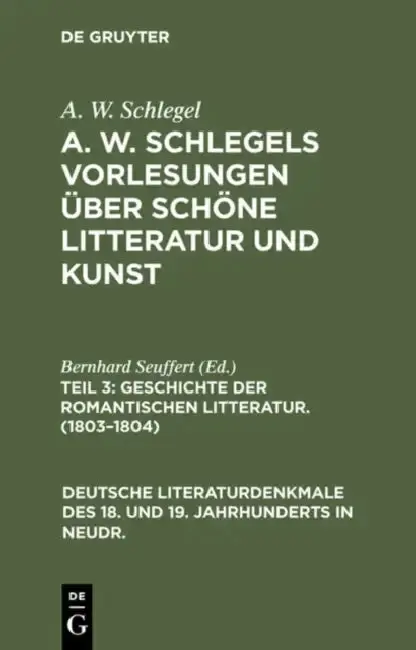 Cover of Geschichte Der Romantischen Litteratur. (1803-1804)