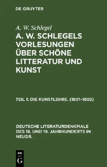 Cover of Die Kunstlehre. (1801-1802)