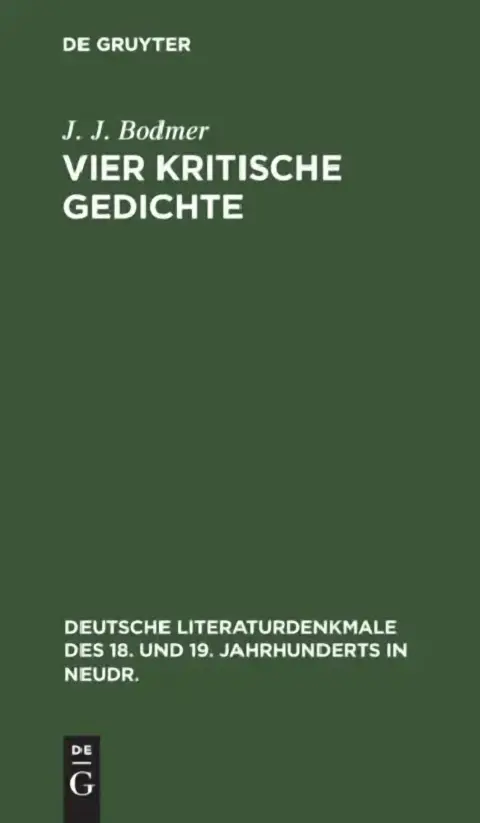 Cover of Vier Kritische Gedichte