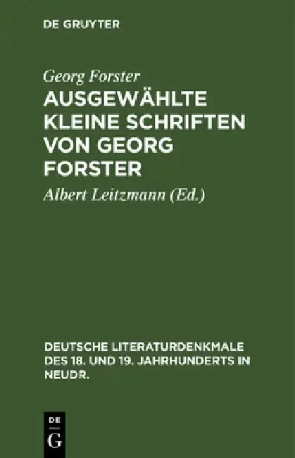 Cover of Ausgewählte Kleine Schriften Von Georg Forster