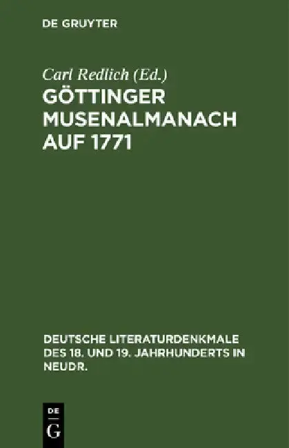 Cover of Göttinger Musenalmanach Auf 1771