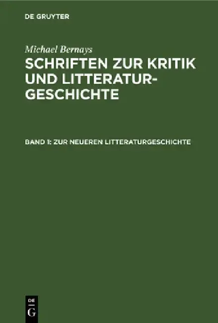 Cover of Zur Neueren Litteraturgeschichte
