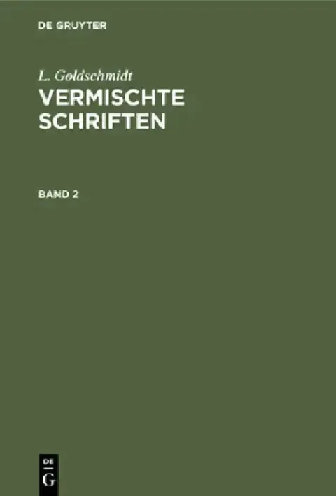 Cover of L. Goldschmidt