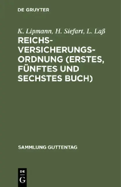Cover of Reichsversicherungsordnung (Erstes, Fünftes Und Sechstes Buch)