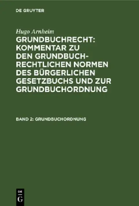 Cover of Grundbuchordnung