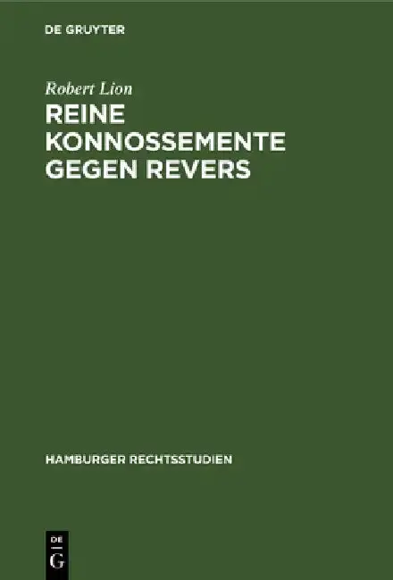 Cover of Reine Konnossemente Gegen Revers