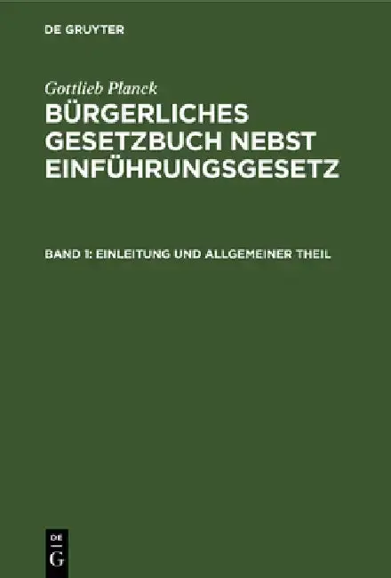 Cover of Einleitung Und Allgemeiner Theil