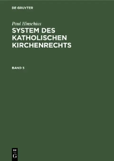 Cover of Paul Hinschius