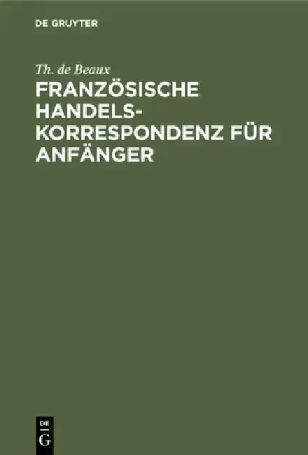 Cover of Französische Handelskorrespondenz Für Anfänger