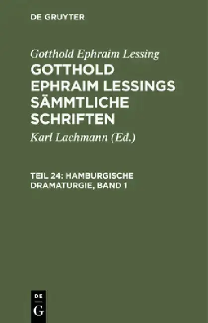 Cover of Hamburgische Dramaturgie, Band 1