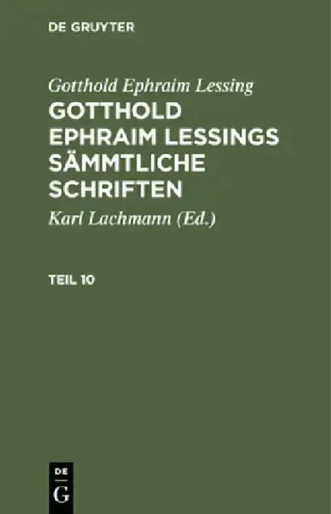 Cover of Gotthold Ephraim Lessing