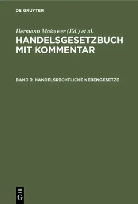 Cover of Handelsrechtliche Nebengesetze