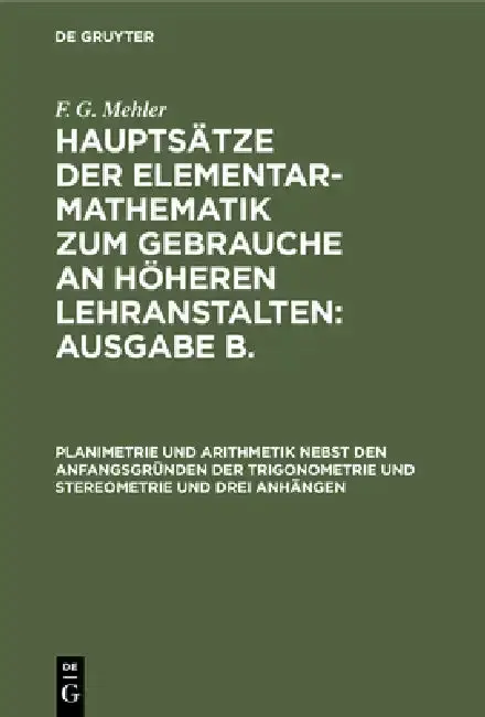 Cover of Planimetrie Und Arithmetik Nebst Den Anfangsgründen Der Trigonometrie Und Stereometrie Und Drei Anhängen