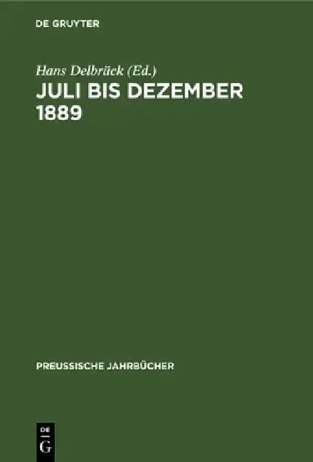 Cover of Juli Bis Dezember 1889