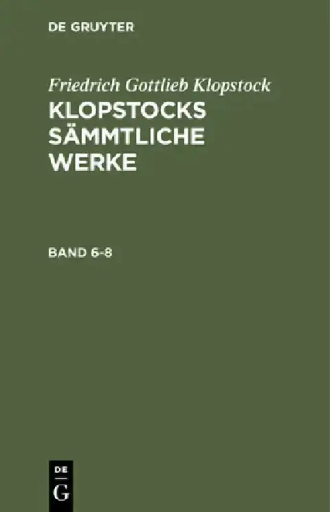 Cover of Friedrich Gottlieb Klopstock