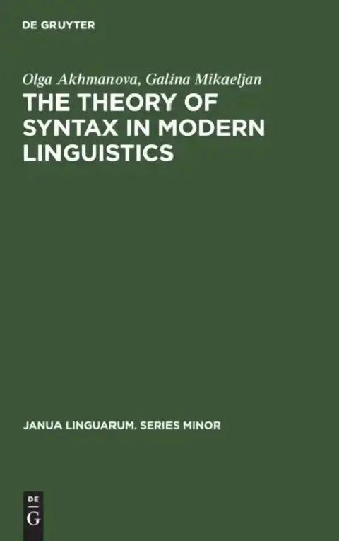 Cover of The Theory of Syntax in Modern Linguistics