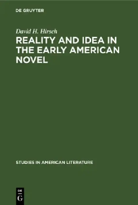 Cover of Reality and Idea in the Early American Novel