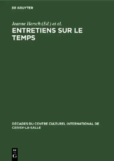Cover of Entretiens Sur Le Temps