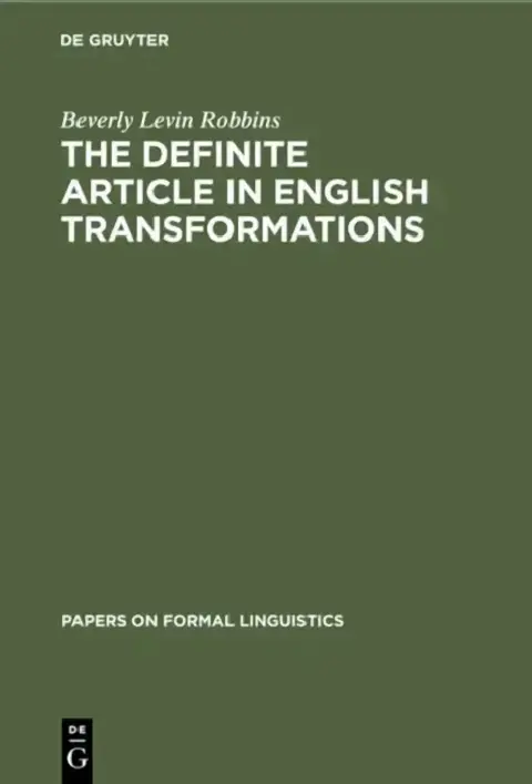 Cover of The Definite Article in English Transformations