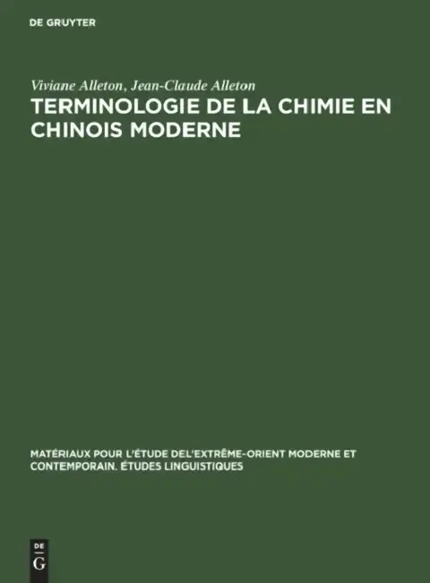 Cover of Terminologie de la Chimie En Chinois Moderne