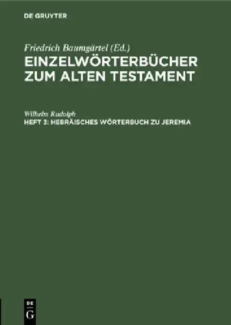 Cover of Hebräisches Wörterbuch Zu Jeremia
