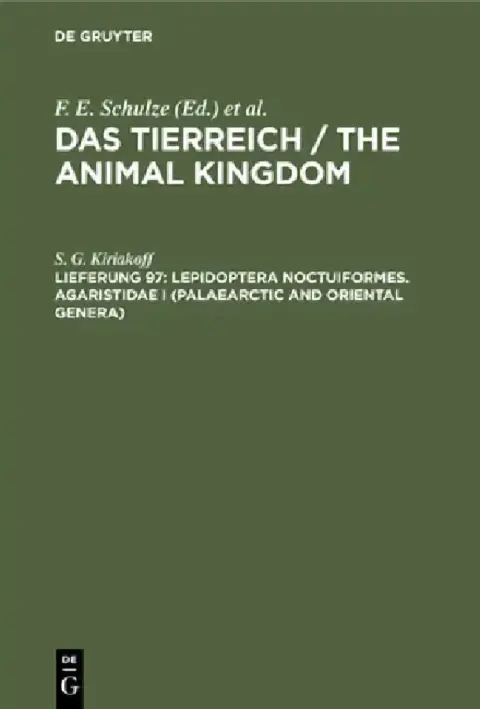 Cover of Lepidoptera Noctuiformes. Agaristidae I (Palaearctic and Oriental Genera)