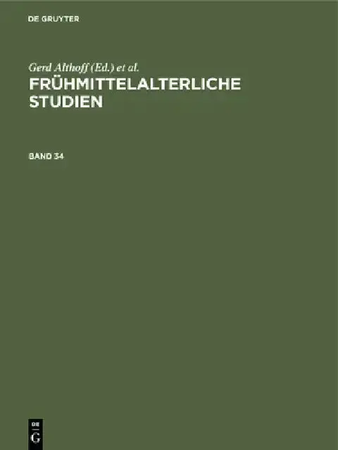 Cover of Frühmittelalterliche Studien. Band 34