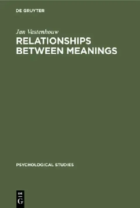 Cover of Relationships Between Meanings