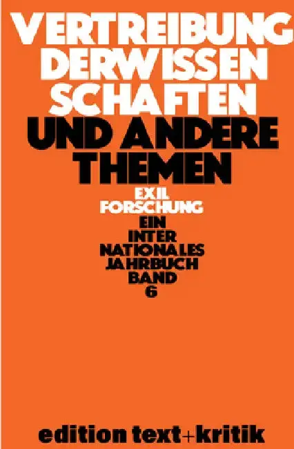 Cover of Vertreibung Der Wissenschaften Und Andere Themen