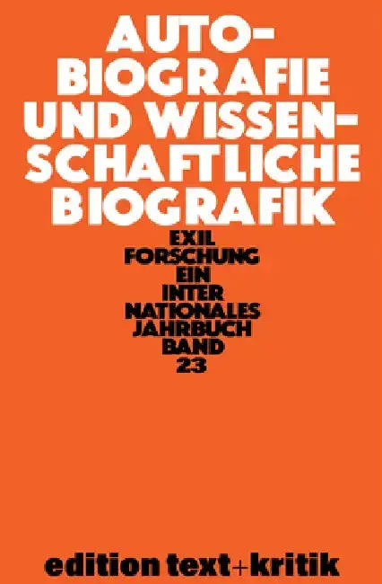 Cover of Autobiografie Und Wissenschaftliche Biografik