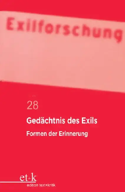 Cover of Gedächtnis Des Exils