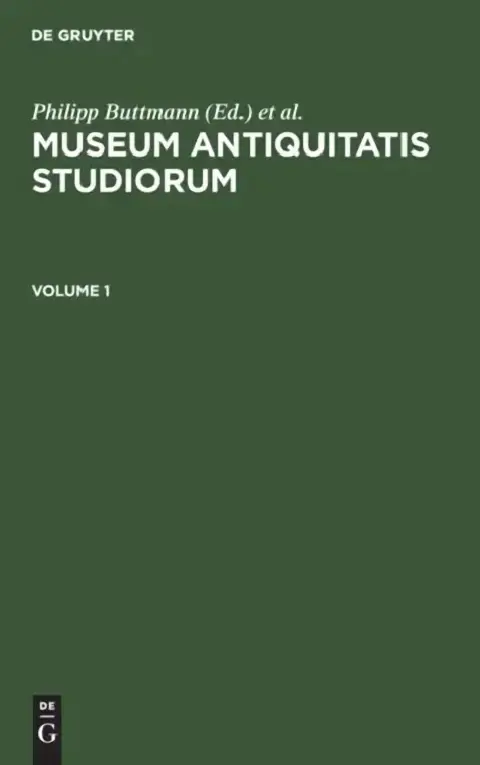 Cover of Museum Antiquitatis Studiorum. Volume 1