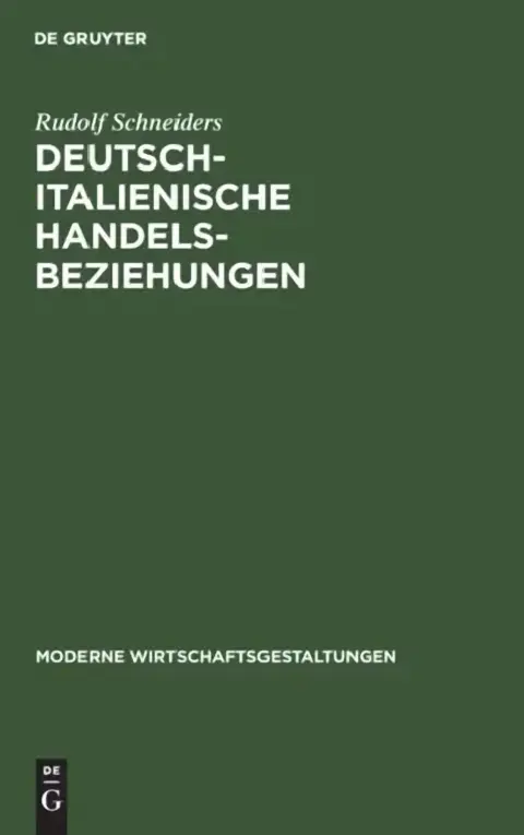 Cover of Deutsch-Italienische Handelsbeziehungen
