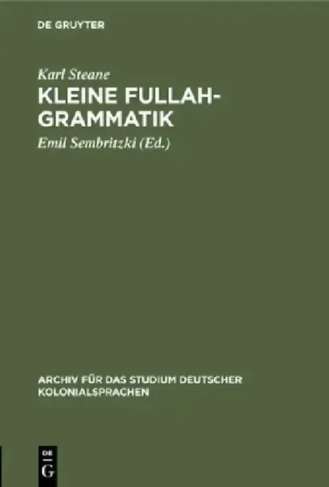 Cover of Kleine Fullah-Grammatik