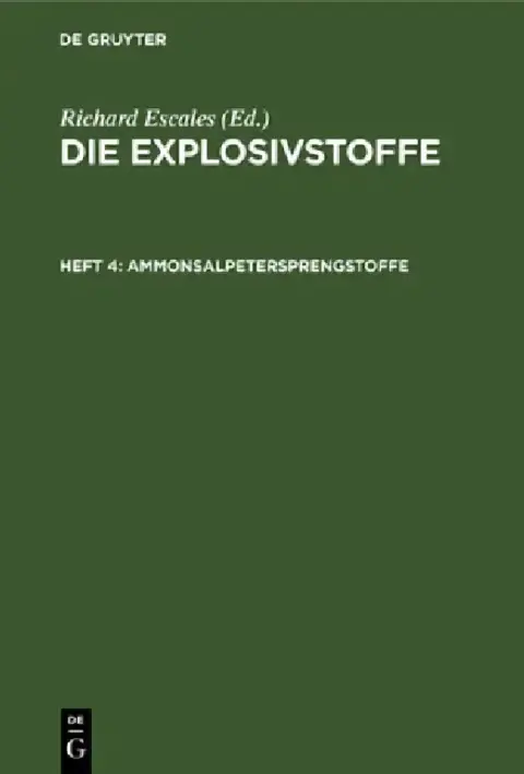 Cover of Ammonsalpetersprengstoffe