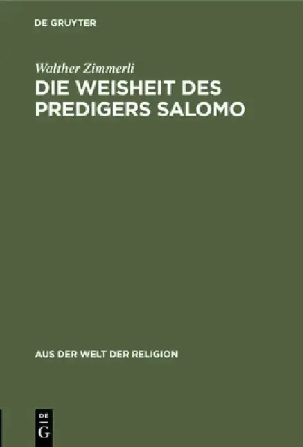 Cover of Die Weisheit Des Predigers Salomo