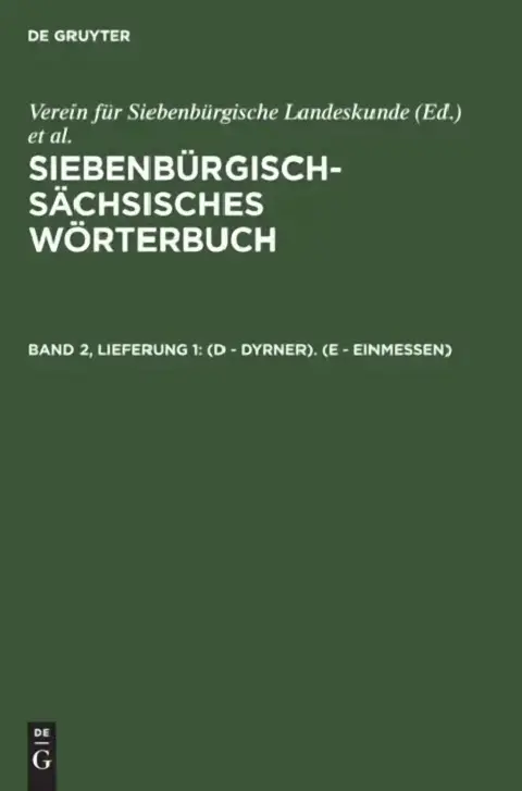 Cover of (D - Dyrner). (E - Einmessen)
