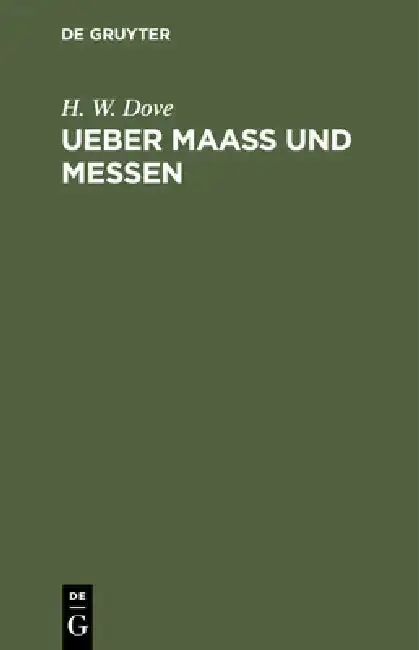 Cover of Ueber Maass Und Messen