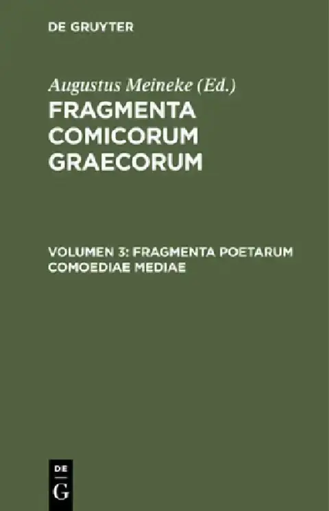 Cover of Fragmenta Poetarum Comoediae Mediae
