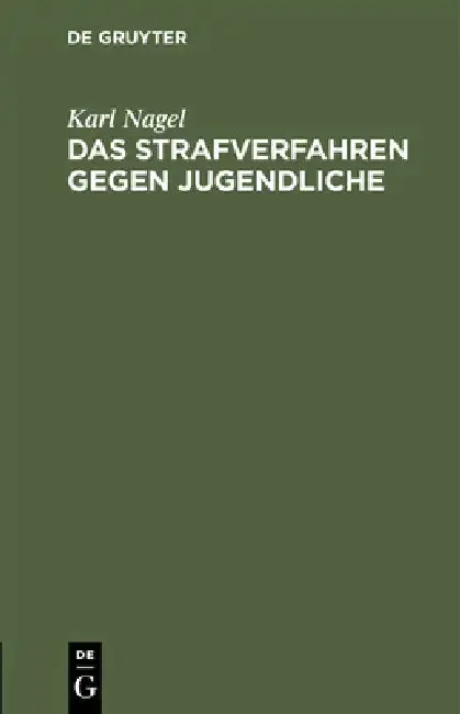 Cover of Das Strafverfahren Gegen Jugendliche