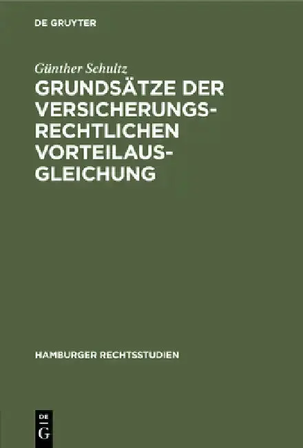 Cover of Grundsätze Der Versicherungsrechtlichen Vorteilausgleichung
