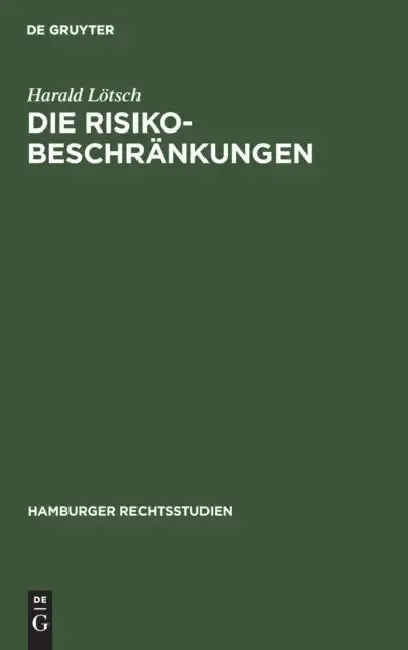 Cover of Die Risikobeschränkungen