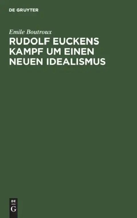 Cover of Rudolf Euckens Kampf Um Einen Neuen Idealismus