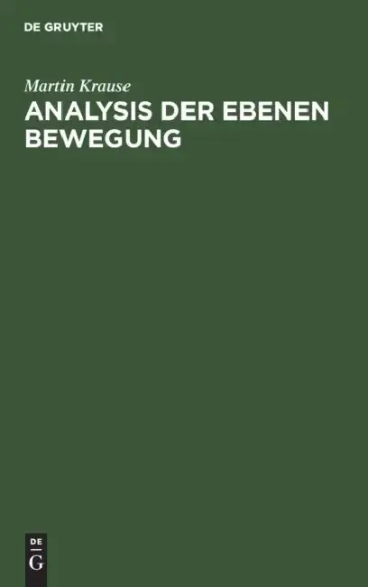Cover of Analysis Der Ebenen Bewegung