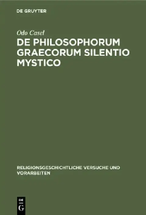 Cover of de Philosophorum Graecorum Silentio Mystico