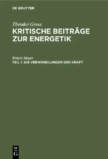 Cover of Die Verwandlungen Der Kraft