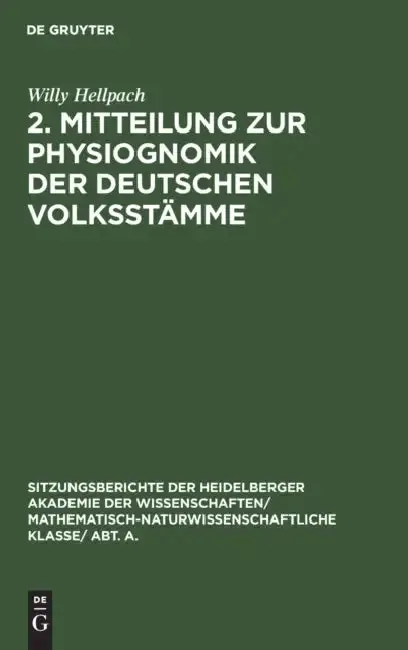 Cover of 2. Mitteilung Zur Physiognomik Der Deutschen Volksstämme